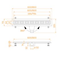 Товар: Душевой лоток Drain Leo-20-80 прямой 800 хром Ø 50 мм на ножках, сифон - фото 4 Душевой лоток Drain Leo-20-80 прямой 800 хром Ø 50 мм на ножках, сифон — фото 4, Душевые лотки