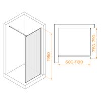 Товар: Душевая перегородка 80*195 RGW WA-08-W Белый/Ребристое/8 мм (Easy) - фото 5 Душевая перегородка 80*195 RGW WA-08-W Белый/Ребристое/8 мм (Easy) — фото 5, Душевые перегородки