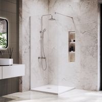 Душевая перегородка INRAIN MONT-002 / 100х195 / Хром / Прозрачное / 6 мм