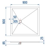 Товар: Душевой поддон IN-9090 графит квадрат 90*90 - фото 6 Душевой поддон IN-9090 графит квадрат 90*90 — фото 6, Душевые поддоны из искусственного камня