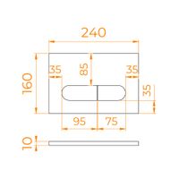 Кнопка слива RGW SWH-06W  белый  (двойной смыв) — фото 2, Кнопки смыва