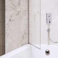 Шторка на ванну INRAIN MC-009 /  80х150 / Хром / Прозрачное / 6 мм — фото 2, Шторки для ванной распашные