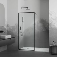 Душевая перегородка 80*200 RGW WA-012 B  Чёрный/Прозрачное(Принт)/8 мм — фото 3, Душевые перегородки