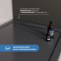 Душевой поддон IN L-9090 графит квадрат 90*90 — фото 2, Душевые поддоны из искусственного камня