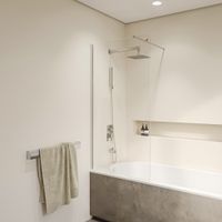 Товар: Шторка на ванну INRAIN MC-050 / 90х150 / Хром / Прозрачное / 6 мм - фото 2 Шторка на ванну INRAIN MC-050 / 90х150 / Хром / Прозрачное / 6 мм — фото 2, Неподвижные шторки для ванной