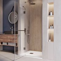 Душевая дверь INRAIN MIT-008 / 120х195 / Хром / Прозрачное / 8 мм — фото 2, Распашные душевые двери