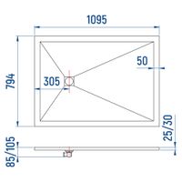 Душевой поддон IN-80110 графит Прямоугольный 80*110 — фото 6, Душевые поддоны из искусственного камня
