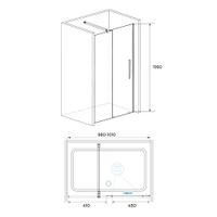 Душевая дверь 100*195 RGW TO-18 B Чёрный/Прозрачное/6 мм — фото 3, Душевые двери в нишу