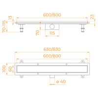 Душевой трап RGW SDR-34-60 линейный 600 хром Ø 50 мм на ножках — фото 5, Трапы для душа