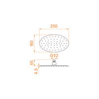 Верхний душ RGW SP-83-25 х15 Овал/Хром 25*15 — фото 5, Верхние души