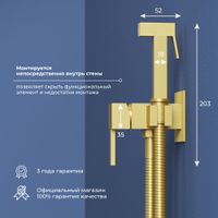Товар: Гигиенический душ со смесителем RGW SP-212-Gb Золото браш (Смеситель/шланг/гигиенический душ/) - фото 2 Гигиенический душ со смесителем RGW SP-212-Gb Золото браш (Смеситель/шланг/гигиенический душ/) — фото 2, Гигиенические души