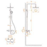 Душевая стойка RGW SP-33 Хром Головной душ/Смеситель (Ручной душ.Шланг 1,5 м.) — фото 8, Душевые стойки