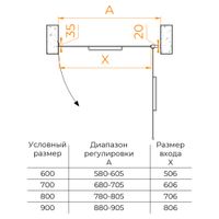Душевая дверь  90*195 RGW PA-103-W Белый/Матовое/6 мм (EasyClean) — фото 4, Распашные душевые двери