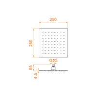 Верхний душ RGW SP-82-25 Квадрат/Хром 25*25 — фото 7, Верхние души
