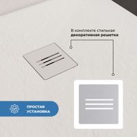 Душевой поддон IN-8080 Белый квадрат 80*80 — фото 3, Душевые поддоны из искусственного камня
