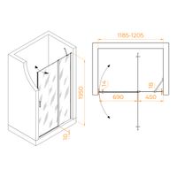 Товар: Душевая дверь 120*195 RGW LE-004-B Чёрный/Матовое/6 мм - фото 2 Душевая дверь 120*195 RGW LE-004-B Чёрный/Матовое/6 мм — фото 2, Диспенсеры бумажных полотенец