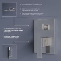 Комплект RGW SP-54 Хром (Головной душ/смеситель/ручной душ/) — фото 5, Душевые системы