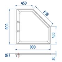 Душевой поддон IN A-61 черный Трапеция 90*90 — фото 6, Душевые поддоны из искусственного камня