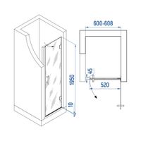 Душевая дверь INRAIN MIT-011 / 60х195 / Чёрный / Прозрачное / 8 мм Душевая дверь INRAIN MIT-011 / 60х195 / Чёрный / Прозрачное / 8 мм