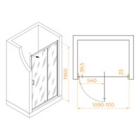 Товар: Душевая дверь 110*195 RGW LE-103-B Чёрный/Прозрачное/6 мм - фото 3 Душевая дверь 110*195 RGW LE-103-B Чёрный/Прозрачное/6 мм — фото 3, Душевые двери в нишу