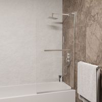 Шторка на ванну 100*150 RGW SC-02 Хром/Прозрачное/8 мм (Easy) — фото 1, Шторки для ванной распашные