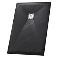 Душевой поддон  80*120*2,5 RGW ST-0128B Черный/Прямоуг Ø 90 мм Каменный — фото 1, Ершики. Вторая