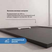 Душевой поддон IN A-61 черный Трапеция 90*90 — фото 4, Душевые поддоны из искусственного камня