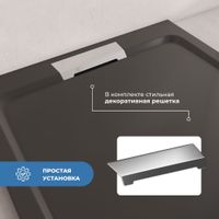 Душевой поддон IN A-01 черный квадрат 90*90 — фото 3, Душевые поддоны из искусственного камня