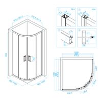 Душевой уголок 100*100*185 RGW CL-54-B Полукруг/Чёрный/Прозрачное/5 мм — фото 3, Полукруглые душевые уголки