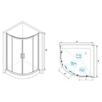 Душевой уголок  80*80*195 RGW HO-51 Полукруг/Хром/Прозрачное/8 мм (Easy) — фото 4, Полукруглые душевые уголки