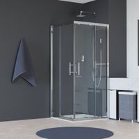 Душевой уголок  80*80*195 RGW HO-31 Квадрат/Хром/Прозрачное/8 мм (Easy) — фото 1, Квадратные душевые уголки