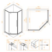 Товар: Душевой уголок 100*100*195 RGW SV-81-G Трапеция/Золото/Прозрачное/6 мм (Easy) - фото 3 Душевой уголок 100*100*195 RGW SV-81-G Трапеция/Золото/Прозрачное/6 мм (Easy) — фото 3, Душевые уголки трапеция