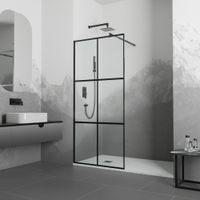 Душевая перегородка 120*200 RGW WA-011-B Чёрный/Прозрачное(Принт)/8 мм — фото 1, Душевые перегородки