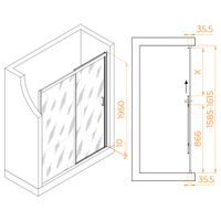 Душевая дверь 160*195 RGW PA-017-B Чёрный/Прозрачное/6 мм (Easy) — фото 5, Раздвижные душевые двери