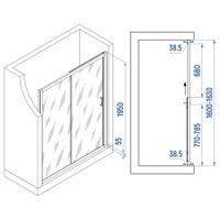 Душевая дверь INRAIN VIN-016 / 160х195 / Хром / Прозрачное / 6 мм — фото 1, Диспенсеры бумажных полотенец