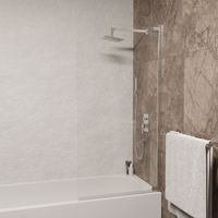 Шторка на ванну  90*150 RGW SC-01 Хром/Прозрачное/8 мм (Easy) — фото 1, Шторки для ванной распашные