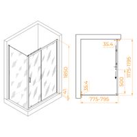 Душевой уголок  80*120*185 RGW PA-145 Прямоуг./Хром/Прозрачное/6 мм (Easy) — фото 2, Диспенсеры бумажных полотенец