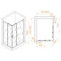 Душевой уголок  90*120*195 RGW PA-246 Прямоуг./Хром/Прозрачное/6 мм (Easy) — фото 3, Прямоугольные душевые уголки