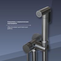 Гигиенический душ со смесителем RGW SP-211-Gr Серый браш (Смеситель/шланг/гигиенический душ/) — фото 3, Гигиенические души