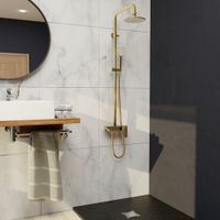 Душевая стойка RGW SP-03-G Золото Головной душ/Смеситель (Ручной душ.Шланг 1,5 м.) — фото 1, Душевые системы