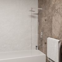 Шторка на ванну  50*150 RGW SC-056-2 Хром/Прозрачное/8 мм (EasyClean) — фото 1, Неподвижные шторки для ванной