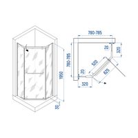 Душевой уголок INRAIN VIN-081 / 80х 80х195 / Трапеция / Чёрный / Прозрачное / 6 мм Душевой уголок INRAIN VIN-081 / 80х 80х195 / Трапеция / Чёрный / Прозрачное / 6 мм