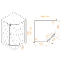 Товар: Душевой уголок 120*120*195 RGW PA-081 Трапеция/Хром/Прозрачное/6 мм (Easy) - фото 2 Душевой уголок 120*120*195 RGW PA-081 Трапеция/Хром/Прозрачное/6 мм (Easy) — фото 2, Душевые уголки трапеция