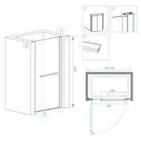 Душевая дверь  80*185 RGW PA-03 Хром/Прозрачное/6 мм — фото 3, Диспенсеры бумажных полотенец