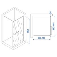 Товар: Душевая перегородка INRAIN MONT-040 / 100х195 / Хром / Прозрачное / 8 мм (Easy) - фото 2 Душевая перегородка INRAIN MONT-040 / 100х195 / Хром / Прозрачное / 8 мм (Easy) — фото 2, Душевые перегородки