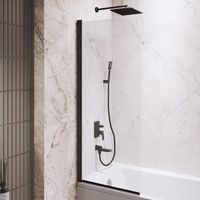 Шторка на ванну INRAIN MC-009 /  70х150 / Чёрный / Прозрачное / 6 мм — фото 1, Диспенсеры бумажных полотенец