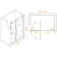 Товар: Душевая дверь 140*200 RGW HO-014-B Чёрный/Матовое/8 мм (EasyClean) - фото 2 Душевая дверь 140*200 RGW HO-014-B Чёрный/Матовое/8 мм (EasyClean) — фото 2, Душевые двери в нишу