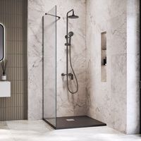 Душевая перегородка INRAIN MONT-110 / 100х195 / Чёрный / Прозрачное / 8 мм — фото 2, Душевые перегородки