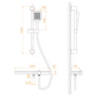 Душевой гарнитур RGW SP-41-Gr/Серый с ручным душем и стойкой — фото 6, Душевые гарнитуры