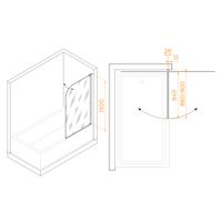 Шторка на ванну  90*150 RGW SC-01 Хром/Прозрачное/8 мм (Easy) — фото 2, Шторки для ванной распашные